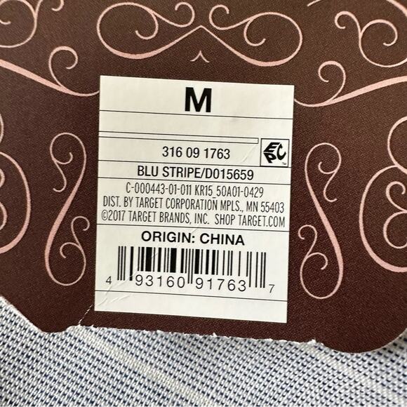 Knox Rose Dress Blue White Stripe Embroidered Shirt Sleeve Boho Shift Medium NEW - Picture 9 of 12